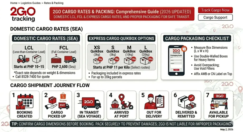 image for 2go cargo rates